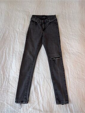 Banana Republic Black Distressed Skinny Jeans